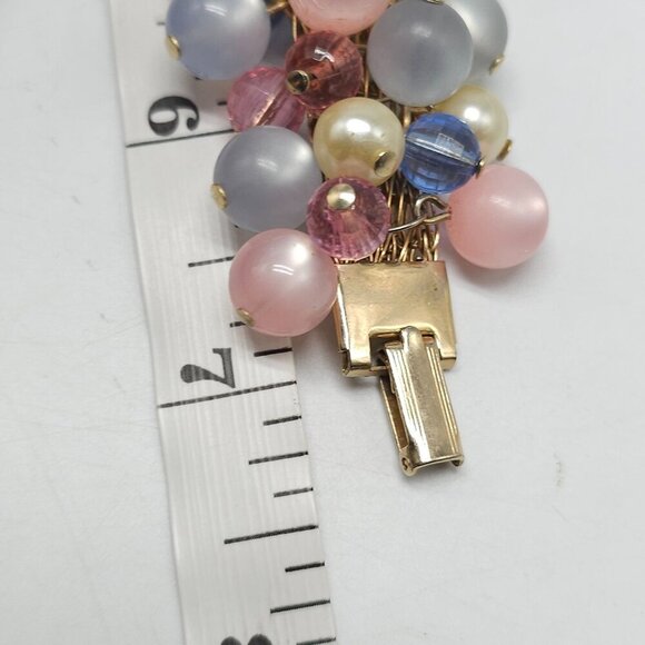 Vintage Pink Purple Cha Cha Bracelet With Glass Beads Faux Pearls - Picture 5 of 5